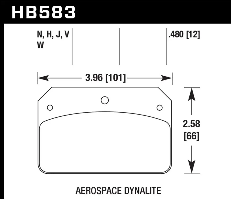 Hawk Hp+ Aerospace Dynalite Brake Pads With 0.218-Inch Mounting Hole 1