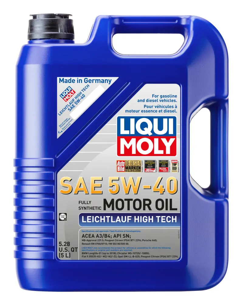 Liqui Moly Leichtlauf High-Tech 5W-40 Low-Friction Motor Oil – 5-Liter Container 1