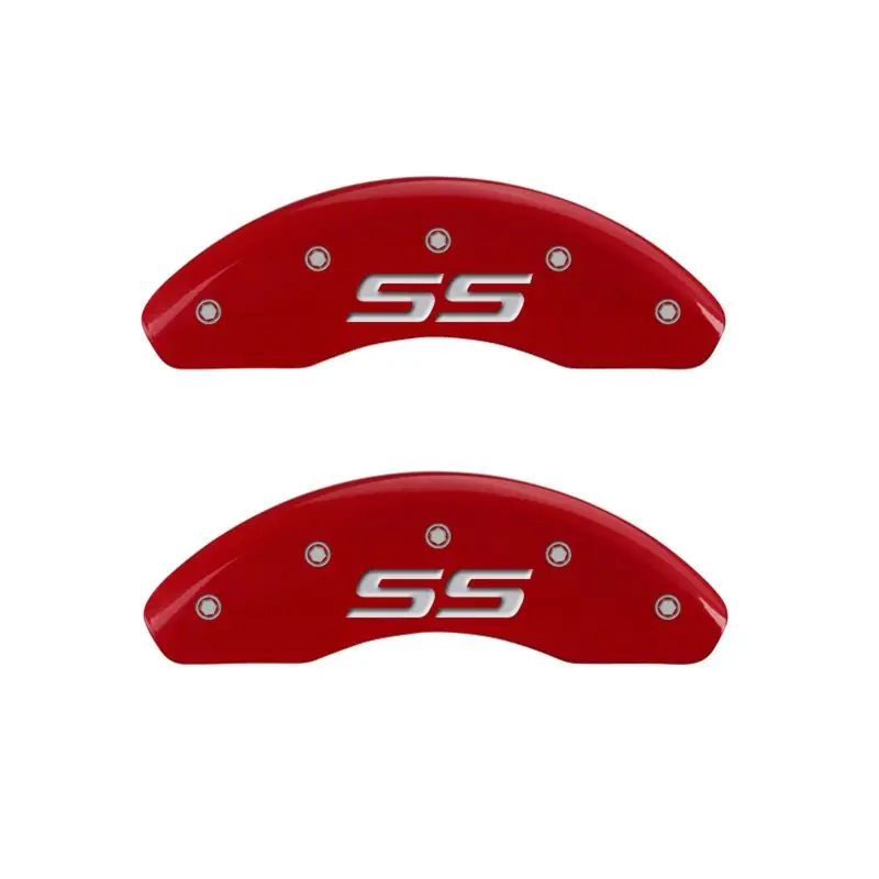 Mgp Engraved 4-Piston Caliper Covers – Monte Carlo/Ss Style, Red Finish With Silver Chrome Accents 1