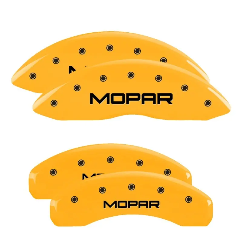 Mgp Engraved Brake Caliper Covers – Front & Rear, Yellow Finish On Black Char, Fits 2007 Dodge Durango 1