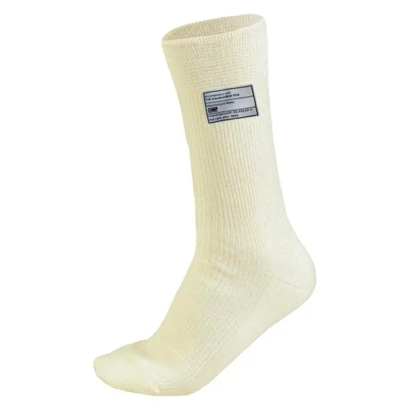 Omp Fia 8856-2018 Certified Nomex Racing Socks – Cream, Size Large 1