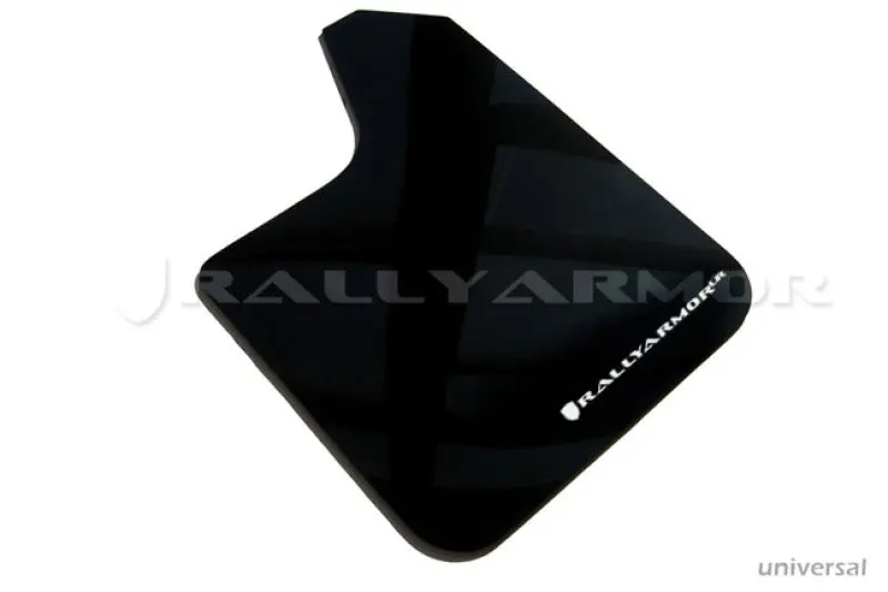 Rally Armor Universal Black Mud Flap — No-Hardware Design With White Logo 1