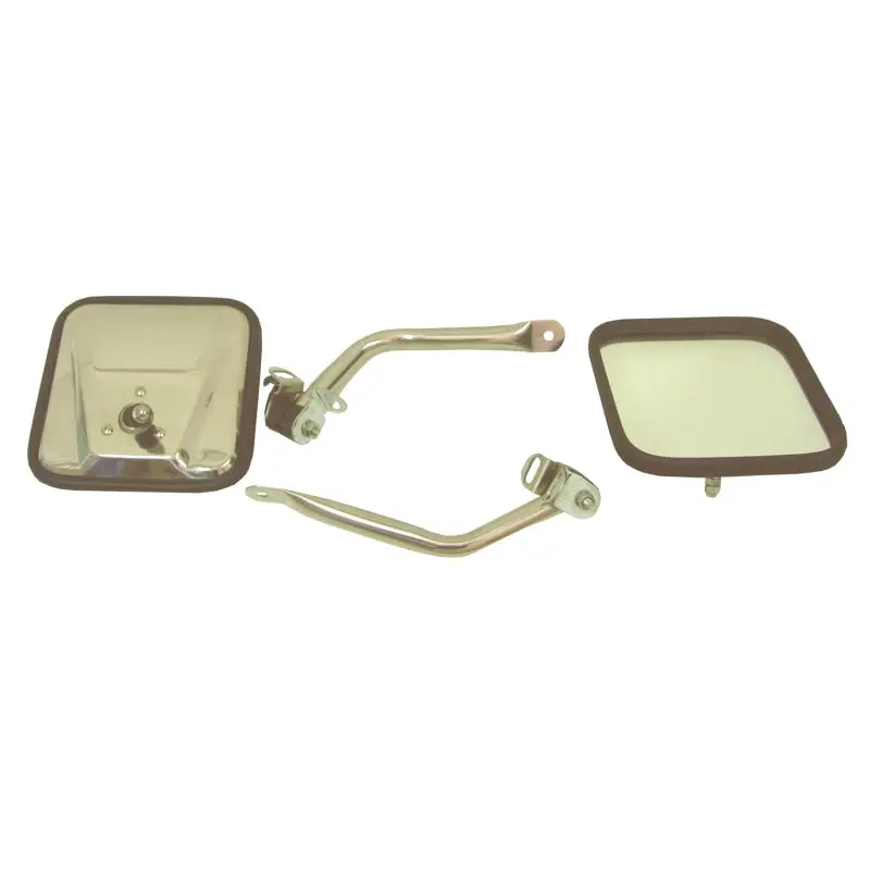 Rugged Ridge Cj-Style Side Mirror Kit – Stainless Steel, For 1997–2006 Jeep Wrangler Tj 1