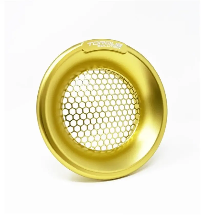 Torque Solution Billet Turbo Velocity Stack Shield For 4In Inlet - Gold 1