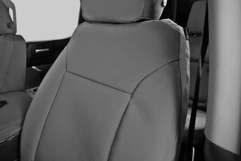 Covercraft Endura Precisionfit Seat Covers – Front Row, Silver-On-Silver For 2022–2024 Chevrolet Silverado 1
