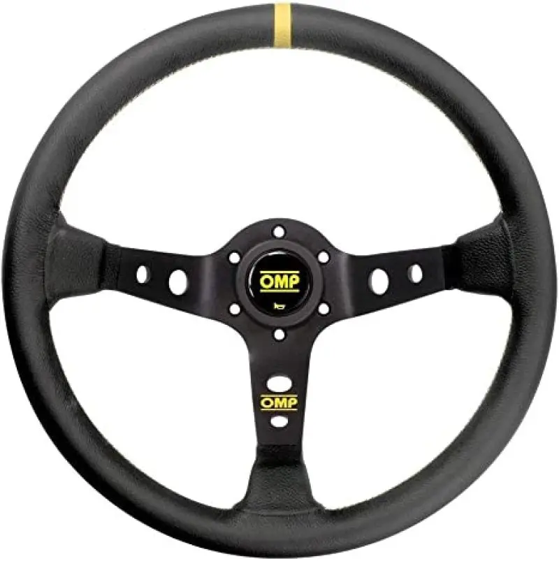 Omp Corsica Leather-Wrapped Steering Wheel — Black Finish 1